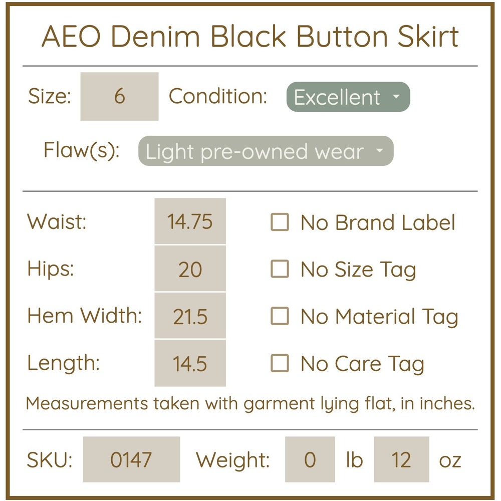 American‎ Eagle Womens Button Front Denim Mini Skirt 6 Indie Sleaze Grunge Y2K - Picture 8 of 8